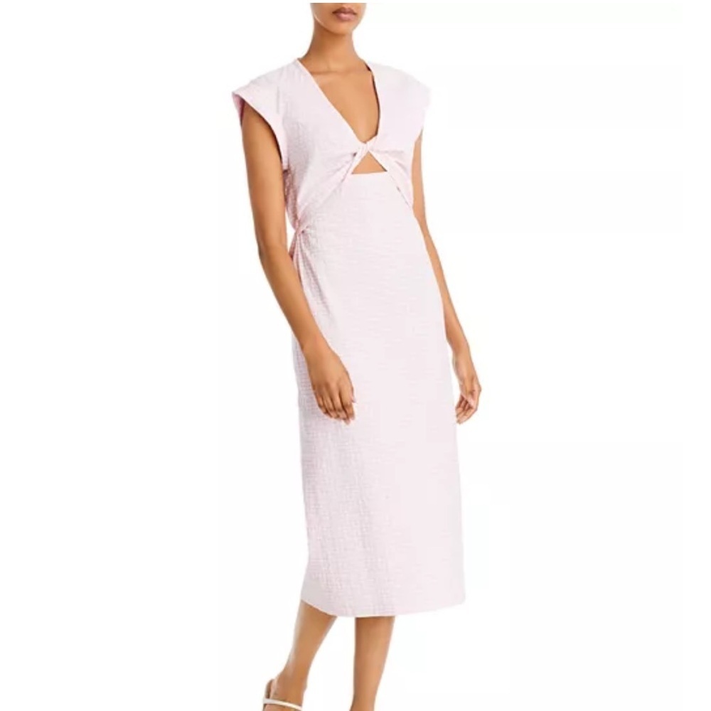 10 Crosby Derek Lam Barbara Twist Midi Dress in Pale Lilac White Size 6 Feminine